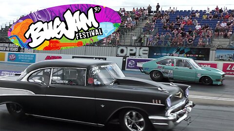 BUGJAM 37 Drag Racing Best of RWYB, Practice, Qualifying, Close Up Burnouts! inc Top Fuel & Jet Ca