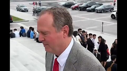 Adam Schiff Runs And HIDES Behind Female Capitol Officer When Asked About Trump Winning In 2024