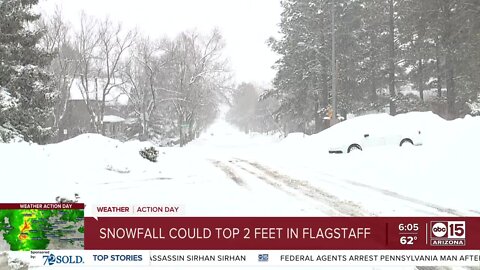 Snow fluries hit Flagstaff area