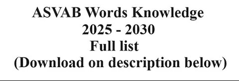 ASVAB Word Knowledge in 2025-2030 Download: www.mediafire.com/file/rpiwbz566xkiljx/WK+Words.pdf/file