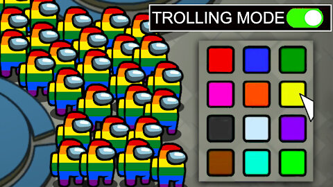 AMONG US TROLLING - RANDOM COLOR IS A HACK OR GLITCH!