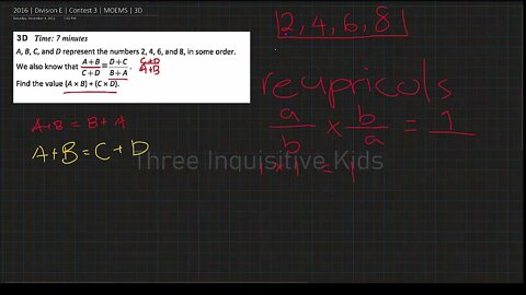 Math Olympiad for Elementary | 2016 | Division E | Contest 3 | MOEMS | 3D