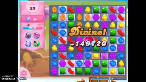 Candy Crush Level 847 Audio Talkthrough, 1 Star 0 Boosters