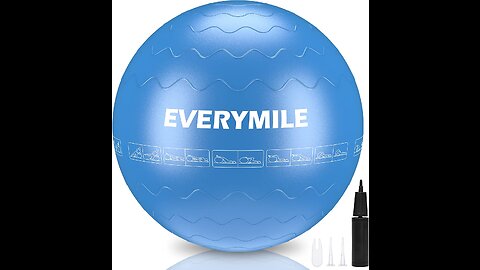 Cando 30-1800 Blue Non-Slip PVC Vinyl Inflatable Exercise Ball, 12" Diameter, 300 lbs Weight Ca...