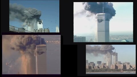 9/11 - WTC Tower 2 synced with multiple angles of World Trade Center Towers on 911 9_11 9-11 9 11