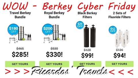 One Day Only - Berkey Travel and Royal Water Filter for RVers