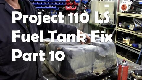 110 LS project. Getting the major dents out of the fuel tank and having a look at the LS fuel pump