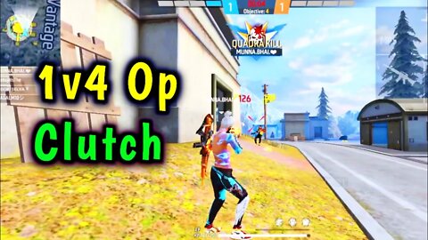 1 Vs 4 Op Game Play - Rock Munna Gaming #freefire