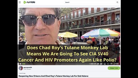 Reopening New Orleans And Chad Roy's Tulane Monkey Lab For Bob Malone