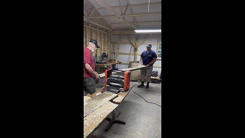 Planing Rough Cut Boards 🌳 #ChamberlinFamilyFarms #woodworking #construction #diy