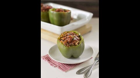 Ron's air fried stuffed green pepper