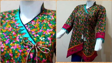 Angrakha Kurti Cutting and stitching in Hindi 2019-20