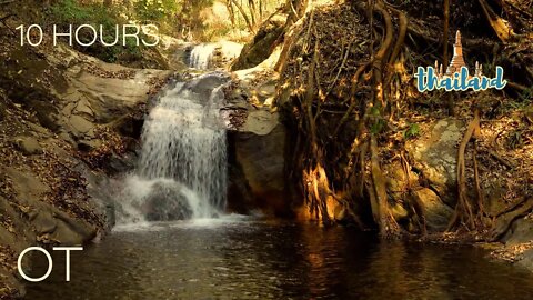 Picturesque Waterfall in Chang Mai Thailand | Flowing Water & Ambient Sounds | Relax | Study | Sleep