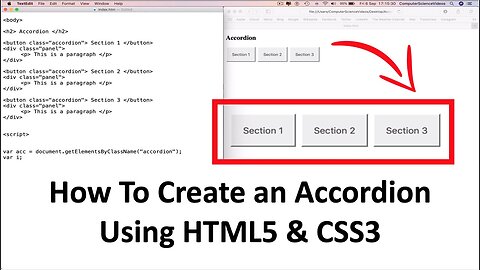 How To CODE an Accordion (Collapsible Content) Using HTML5 & CSS3