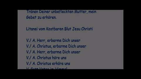 4/9 Litanei vom Kostbaren Blut Jesu Christi im Geiste der Liebesflamme