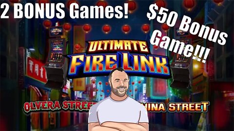 Ultimate Fire Link - Olvera Street. $50 BONUS ROUND!! JACKPOT HANDPAY!