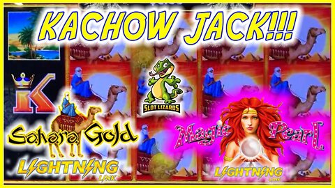 AWESOME COMEBACK JACKPOT WIN! Lightning Link Sahara Gold VS Magic Pearl Slot HIGHLIGHT!