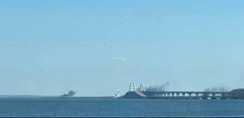 Kerch Bridge On Fire