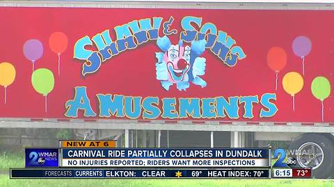 Carnival ride partially collapses in Dundalk, no injuries reported