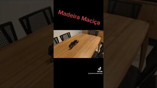 Mesa com Tampo de Madeira Maciça