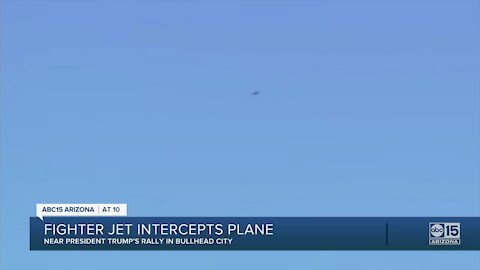 Fighter jet intercepts plane during Trump event in Bullhead City