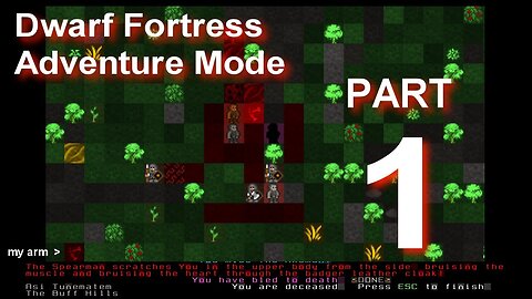 Dwarf Fortress Adventure Mode part 1 (Asi Apesponders)