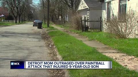 Three children injured when shot with paintballs in drive-by attack in Detroit