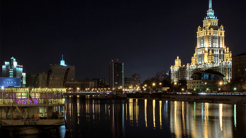 Russia|Moscow from bird's eye view| drone view|night Moscow|aerial photography|