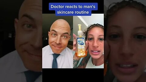 Derm reacts to a man's awful skincare routine! #skincare #dermreacts #facewash