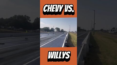 Drag Race! 1957 Chevy vs. Willys Gasser #shorts