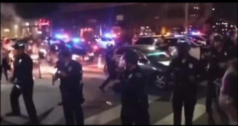 Explosion Directed Towards Police at LA Riot