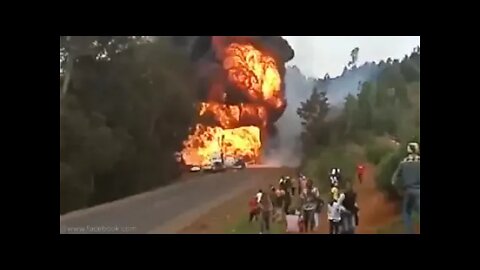 LPG trailer explodes today