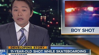 Child skateboarding in Oceanside hit by stray bullet