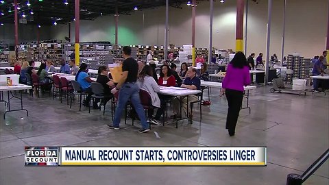 Manual recount starts, controversies linger in Florida recount