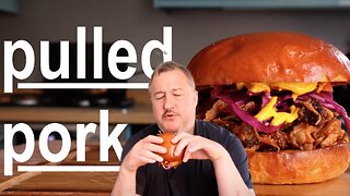 Mouthwatering pulled pork shoulder sandwich