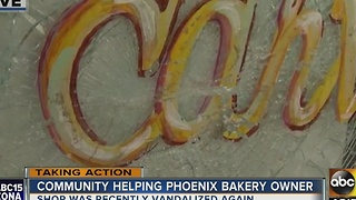 Neighbors come together to help vandalized bakery