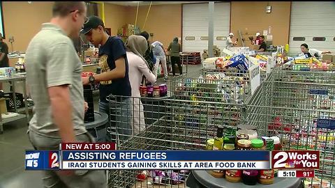 Iraqi students gain skills at area food bank