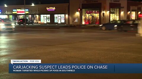 Carjacking suspect leads police on chase