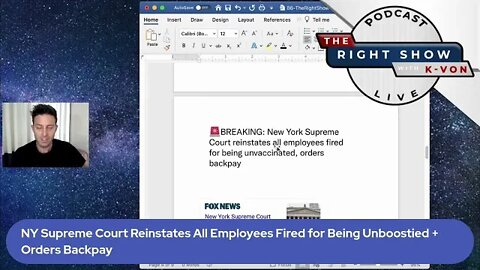 NY Supreme Court says All Fired for Jab Back to Work (host K-von cheers)