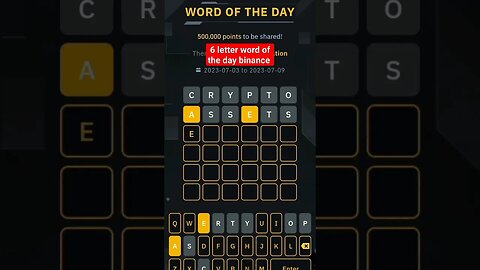 6 letter WOTD answer binance today | word of the day correct answer #binancewodl #binancenews