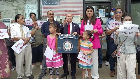 The Keep #SHSAT Rally Assemblymember William Colton District Office 8/28/23 susan Zhuang Stanley NG