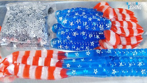 Making AMERICAN FLAG Soft Plastic Baits!! Pour & Catch 💪