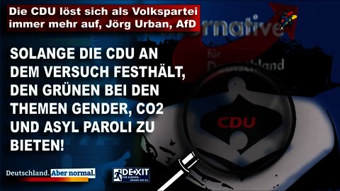 Die CDU löst sich als Volkspartei immer mehr auf, Jörg Urban, AfD