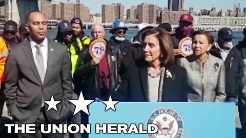 Speaker Pelosi Holds a Press Conference in New York City on the Infrastructure Law