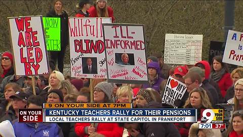 Kentucky teachers rally for their pensions