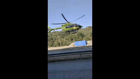 Ambulanse helicopter takeoff