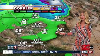 A cold front brings rain overnight with cooler temperatures and increasing winds