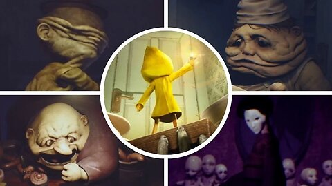 Little Nightmares + Secrets of the Maw (DLC) | ALL BOSSES + Ending