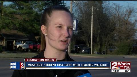 Muskogee Student Disagrees With Teacher Walkout