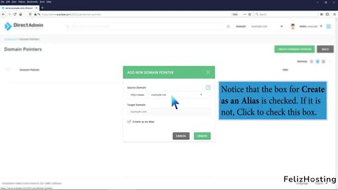 How to create domain Alias in DirectAdmin FelizHosting